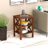 Prio Solid Sheesham Wood Side End Table (Natural Finish)